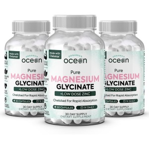 Pure Magnesium Glycinate (3 Bottles - 270 Capsules)